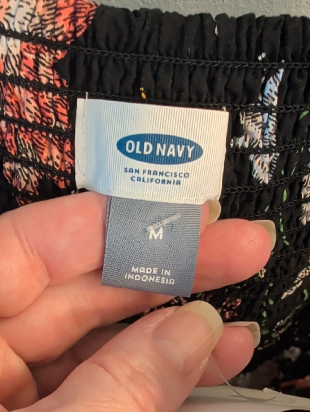 Old Navy Black Floral Spaghetti-Strap Mini Dress - Picture 3 of 5